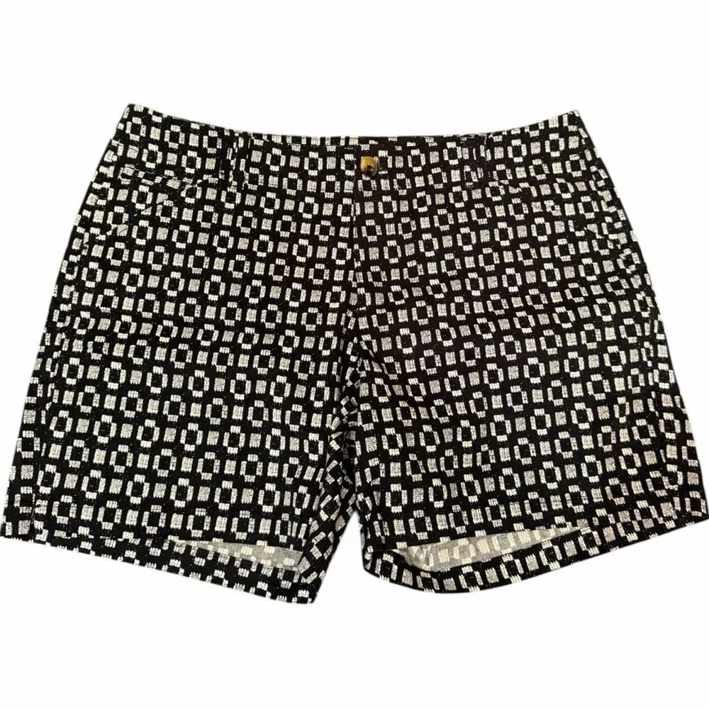 Lee Black and White Checkered Midrise Shorts